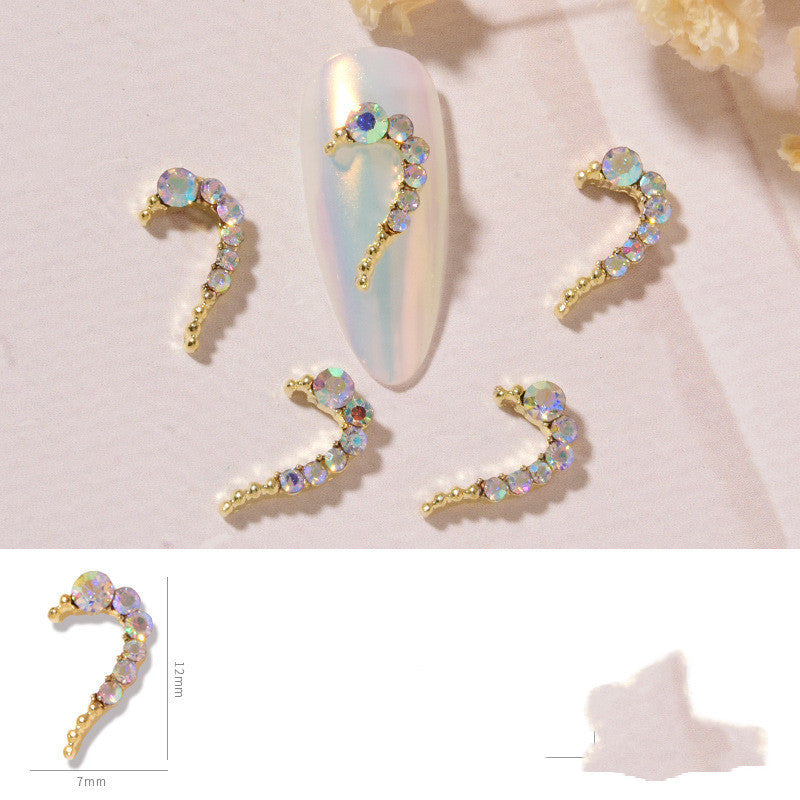Love Heart Alloy Nail Art Jewelry – DIY Rhinestone Nail Decorations